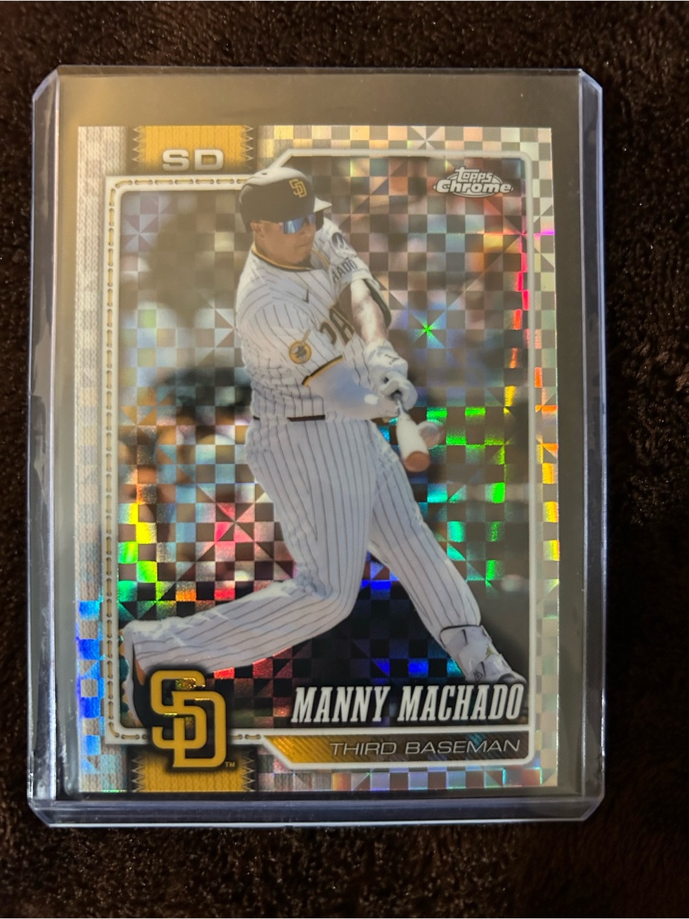 Topps Chrome Manny Machado Holo Baseball Card - Silver & Gold Accents